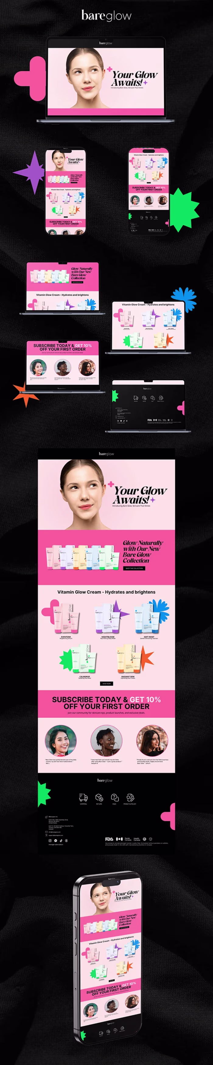 BareGlow – Newsletter Design
