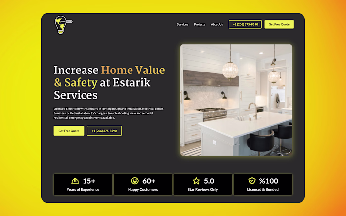 Electrician Website | Estarik Services 