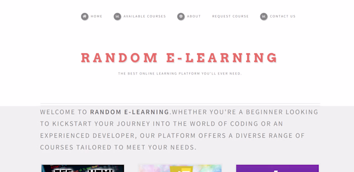 E- Learning Website
