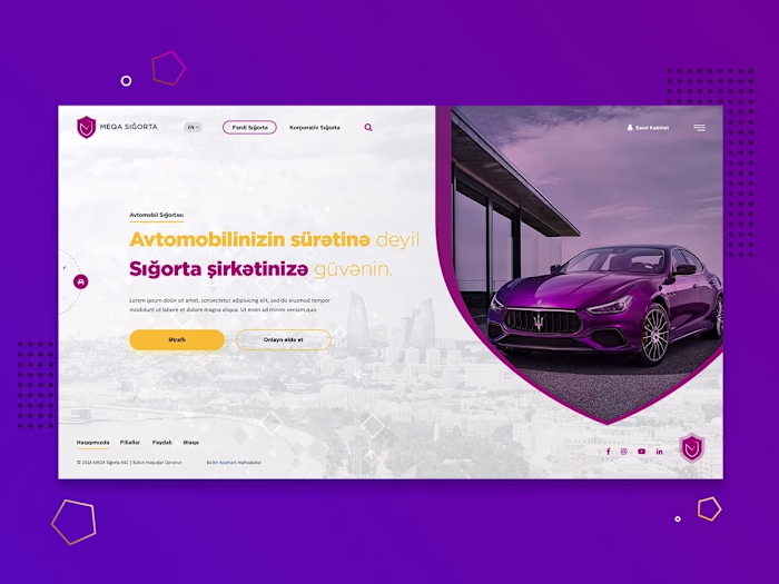 Mega Incurance company web design project