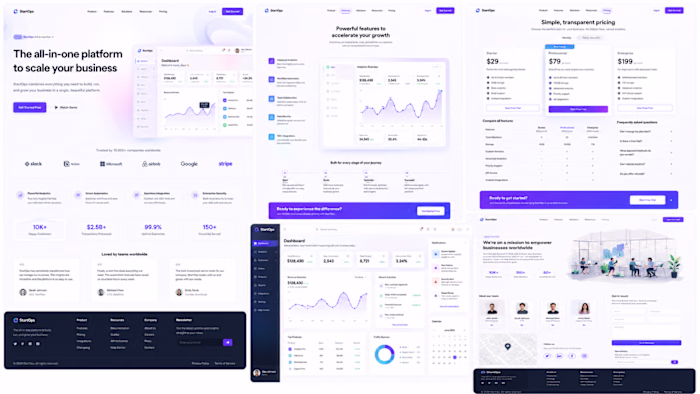 1. Landing Page
Premium Hero Section
Large