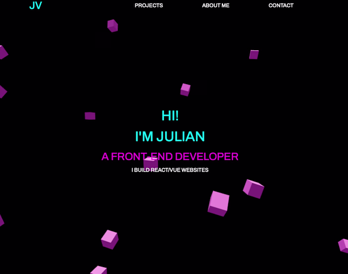 Portfolio with 3D animations