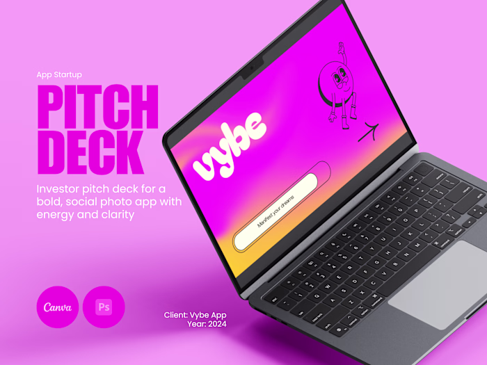 Investor Pitch Deck for Vybe Social Photo App