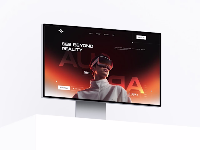 AURA - Futuristic AR/VR website