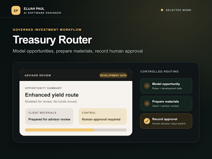 Treasury Router: Keep Advisors in Control