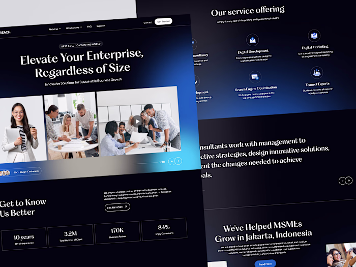 Business Analysis Landing Page Design