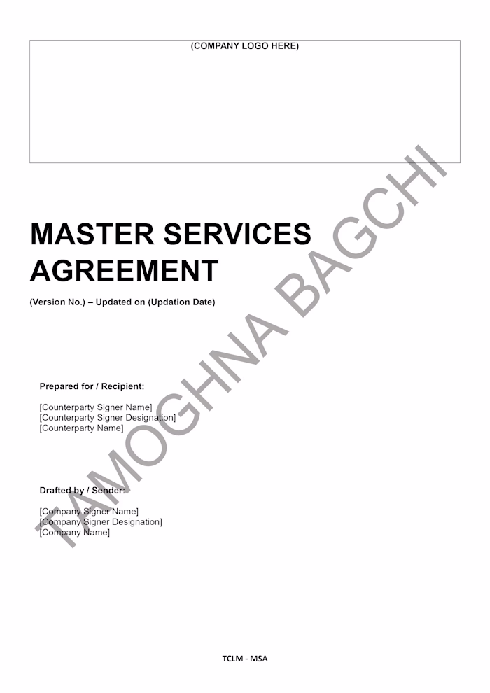 Master Services Agreement Template Creation for a Corporate ...