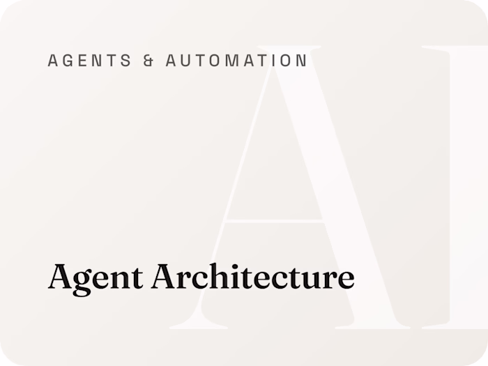 Agent Architecture: Agents with roles, rules and schedules