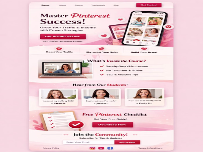 Landing page copy crafted to