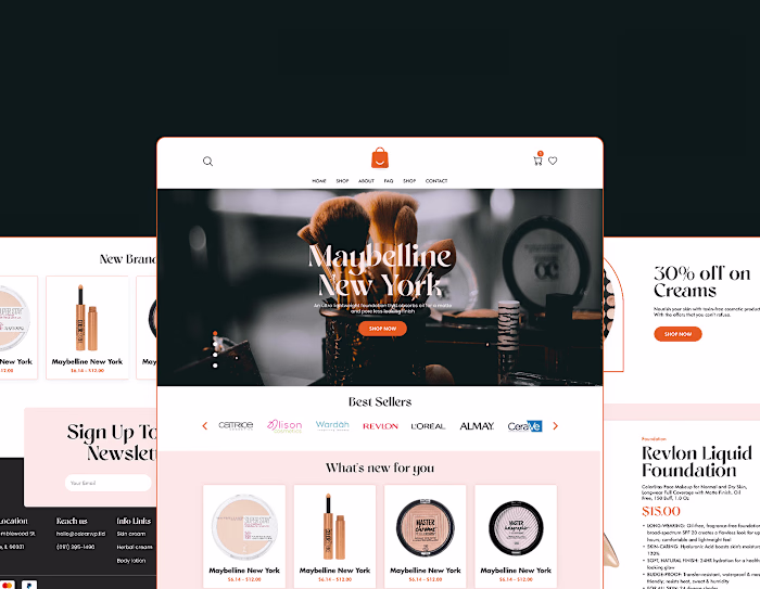 Maybelline Cosmetics | UI/UX Design | Branding Expert