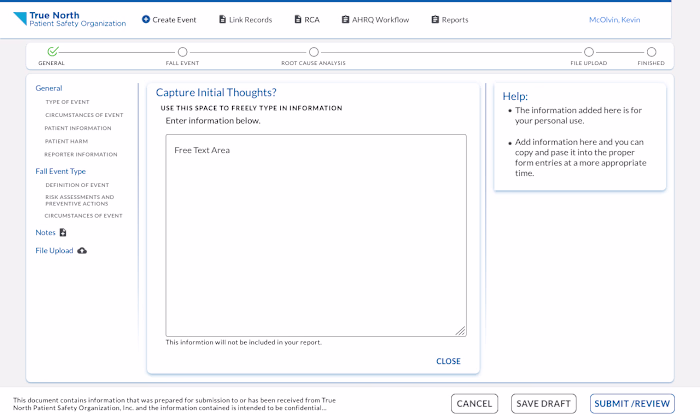 Patient Safety Incident Reporting System
Patient