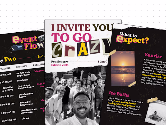 Retreat Brochure Design for Nidvaya Gupta