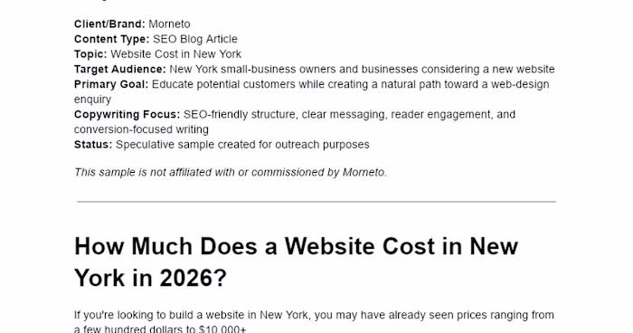 SEO Blog Article on Website Costs in New York