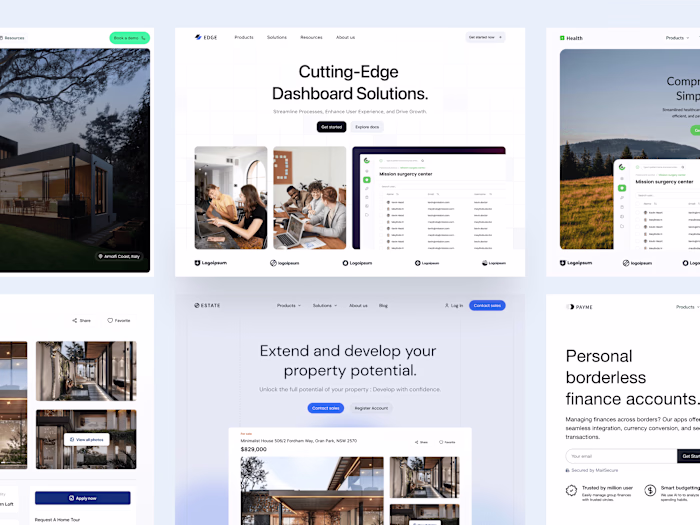Various website header design works