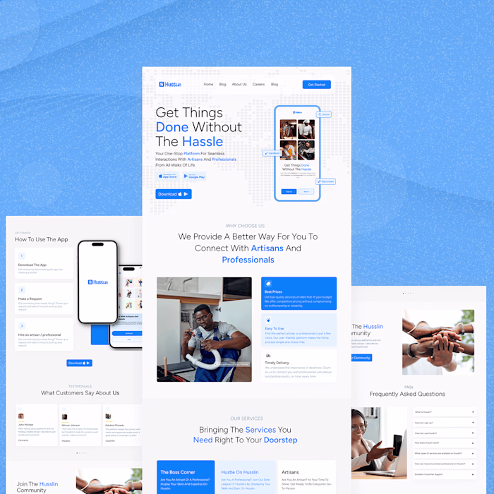 Husslin website UI Design