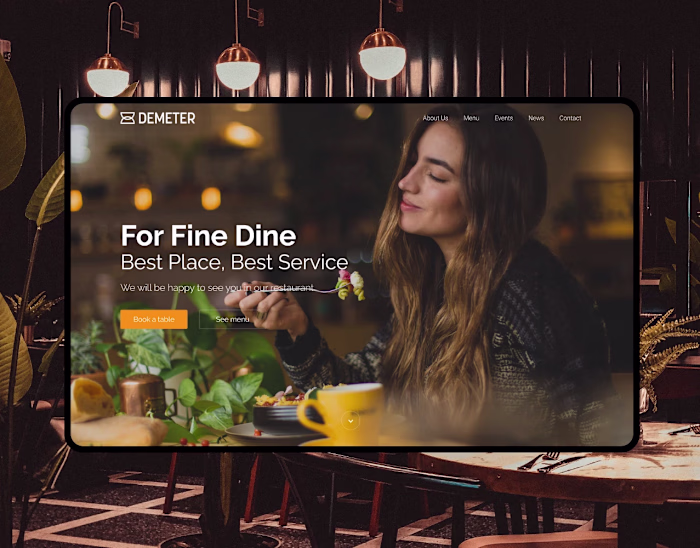 UI/UX Web Design - DEMETER Restaurant