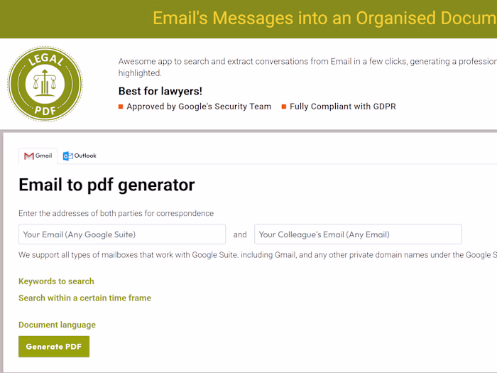 Tool to Extract Emails And Chats Into A Neat PDF