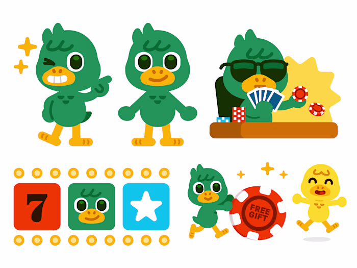 Duck Mascot for instant-play, micro-stakes entertainment com...