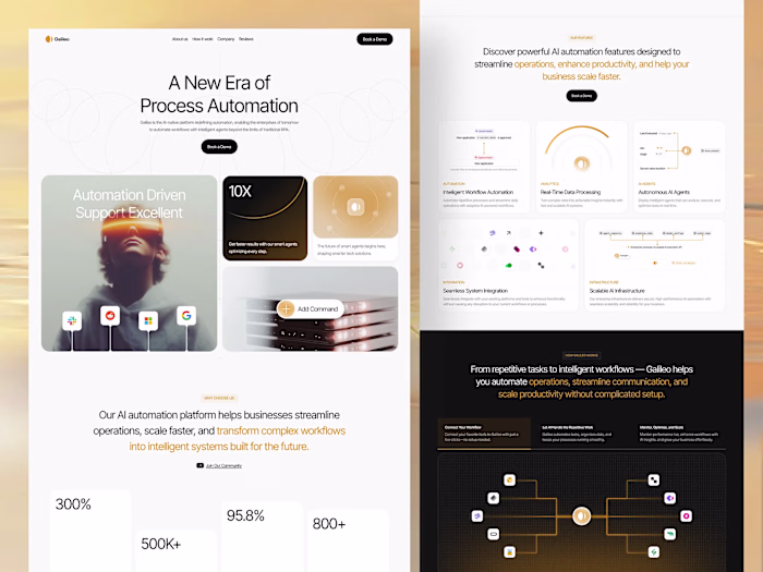 Galileo AI Automation Landing Page Design