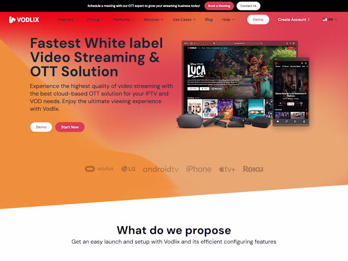 Fastest White-Label OTT, Video Streaming, Live TV, VOD Platform