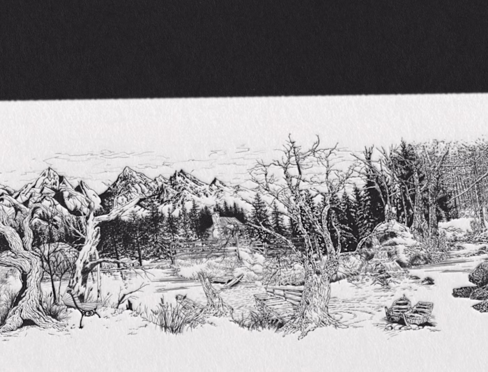 Snowy Landscape Illustration