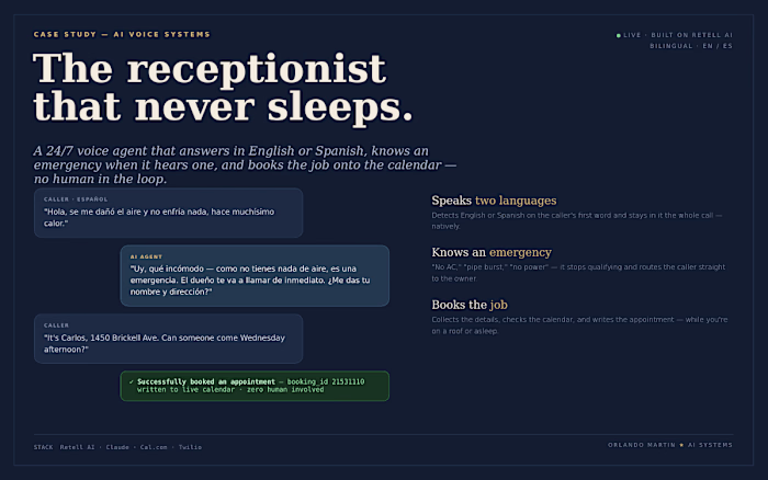 The Receptionist That Never Sleeps — Bilingual AI Voice Agent