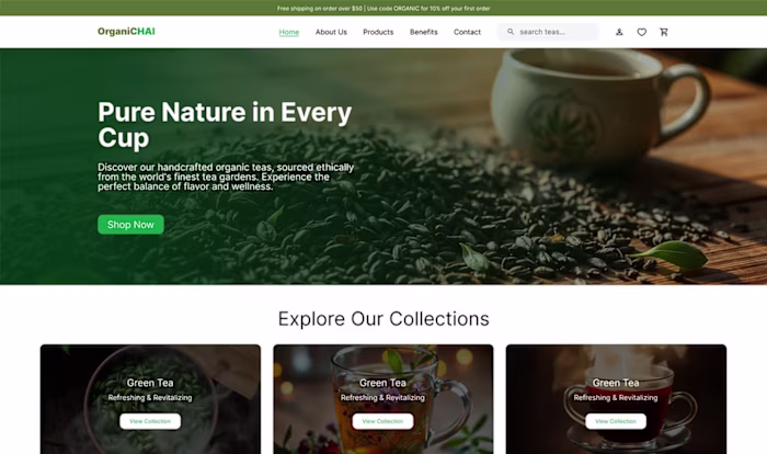 Tea seller Landing Page