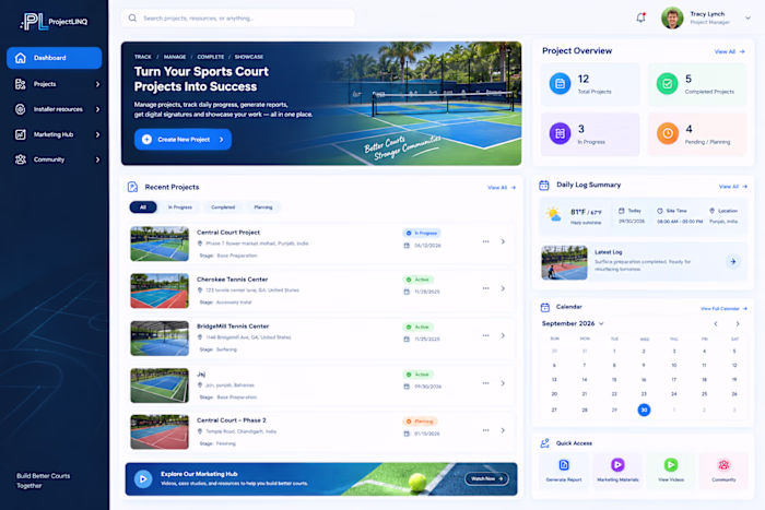 ProjectLinq: Sports Court Construction Management Platform