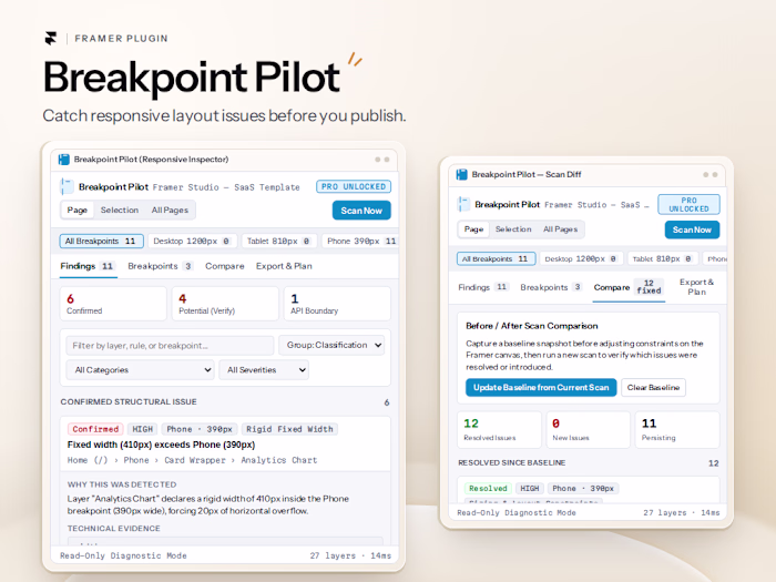 Breakpoint Pilot — Responsive QA Inspector Plugin for Framer