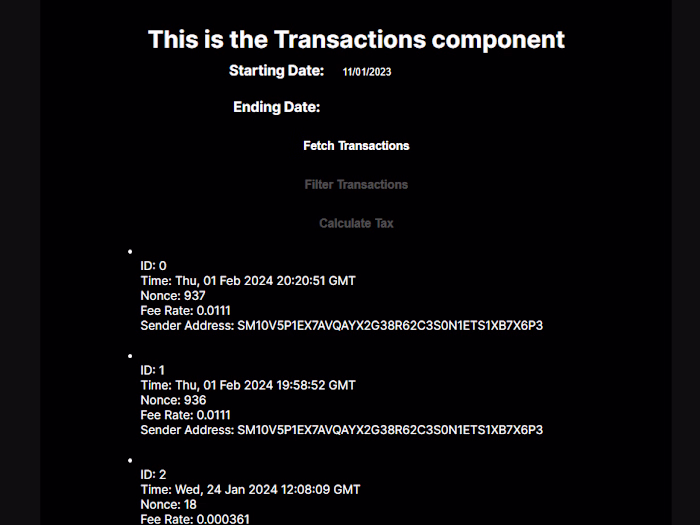 STX Taxation Tool