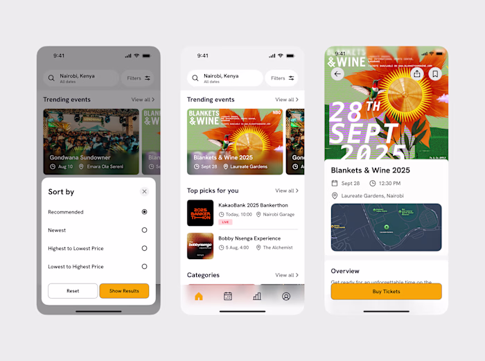 Event Ticketing platform UI
