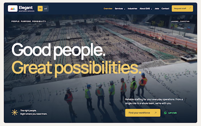 EMS Pvt Ltd company website