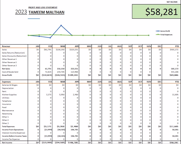 Profit & Loss Dashboard