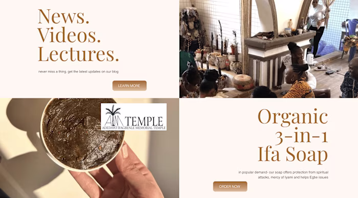 Creative Wix Web Designing Project for AIM Temple