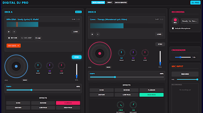 DJ Flux – Full-Stack Interactive