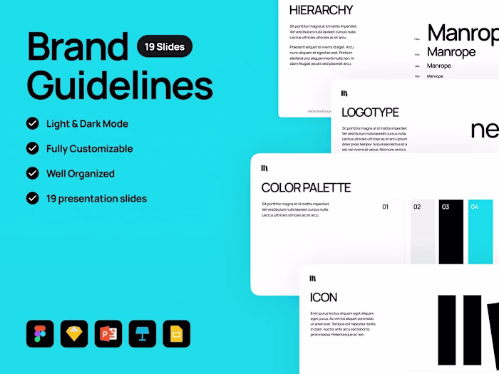 nette: Brand Guidelines Presentation Template for Figma