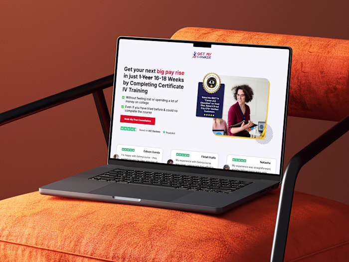 GetMyCourse Blended Learning Landing Page Design