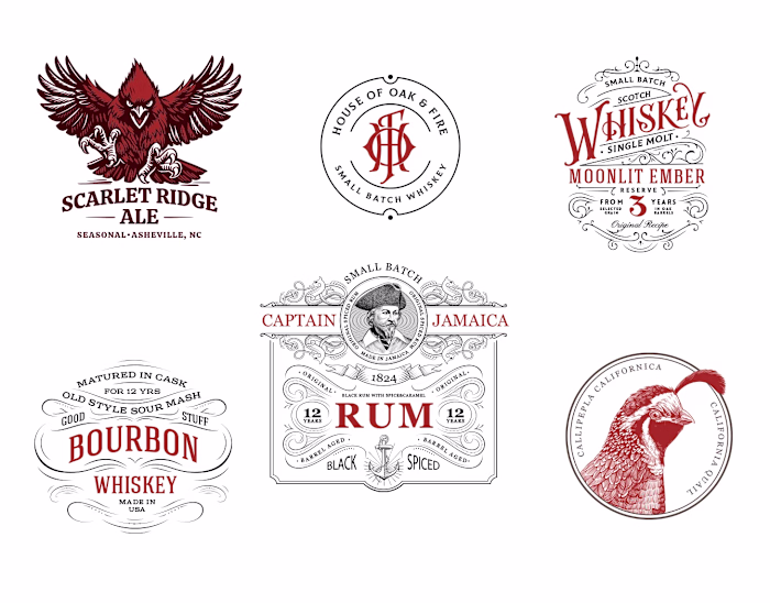 Vintage Alcohol Logos — Engraving & Custom Lettering