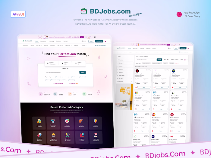 Job Portal Website BDjobs.com UX Redesign Case Study