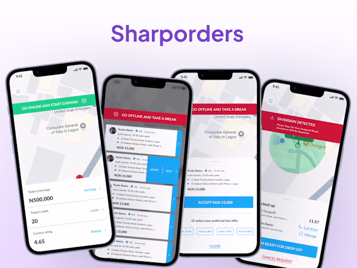 SharpOrders| UX design for app & admin dashboard 