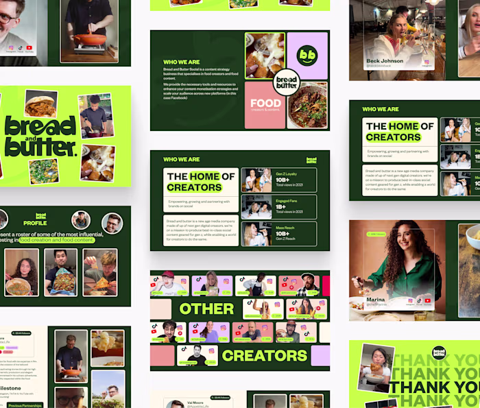 Pitch Deck Design For Bread and Butter Social
