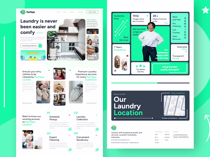 Pacifique Laundry Express Landing Page