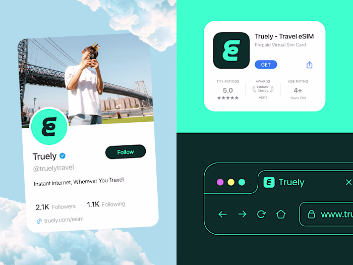 Full brand & product design case for a travel eSIM platform