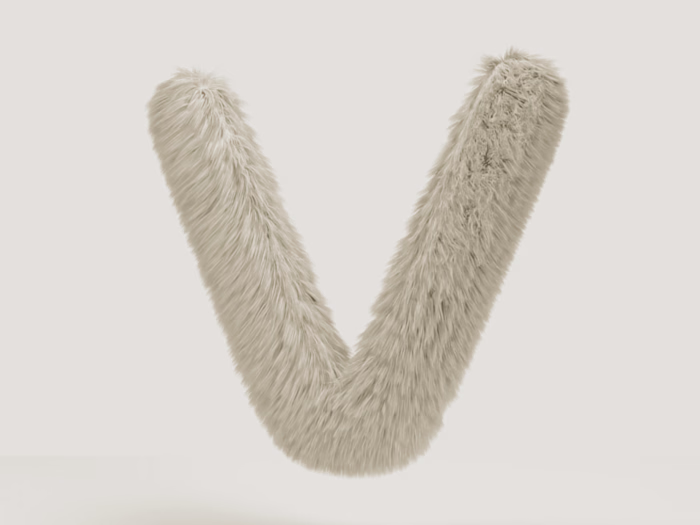 3d animated furry letter