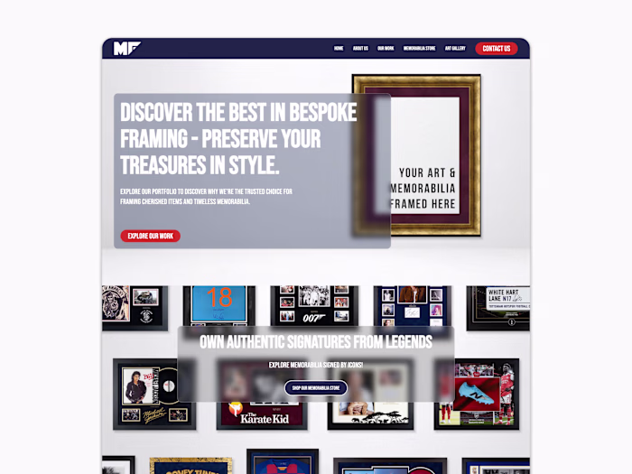 Memorabilia landing page