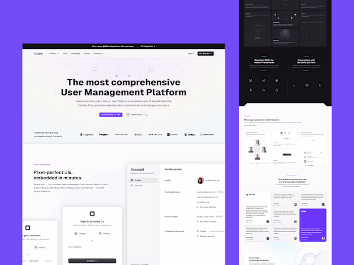 User Management SaaS Landing Page Design