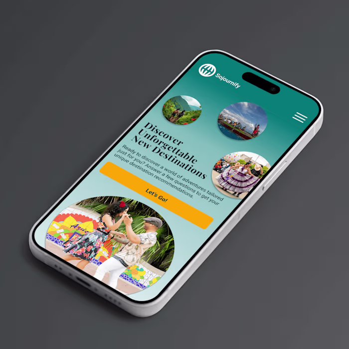 Homepage and Onboarding Design for Sojournify