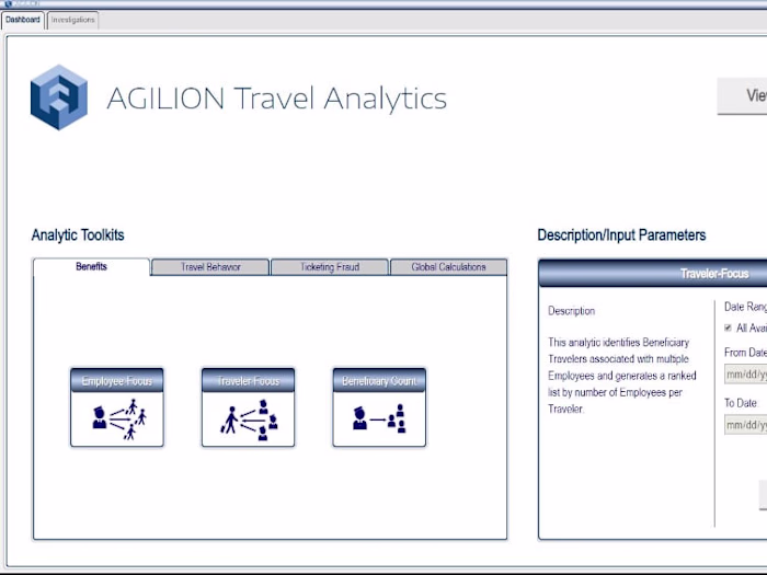 Agilion - Angular Web Application -  Data Analytics -  Travel kI