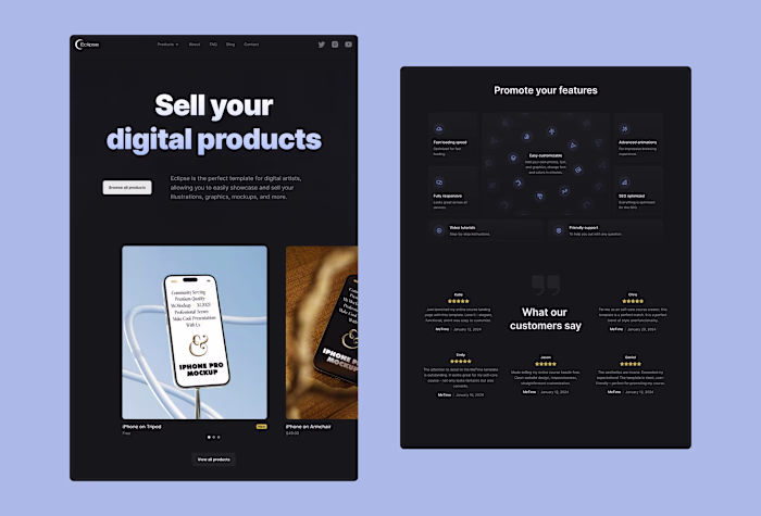 eCommerce Framer template