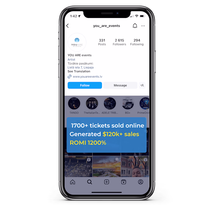 Boosting online sales for an event agency